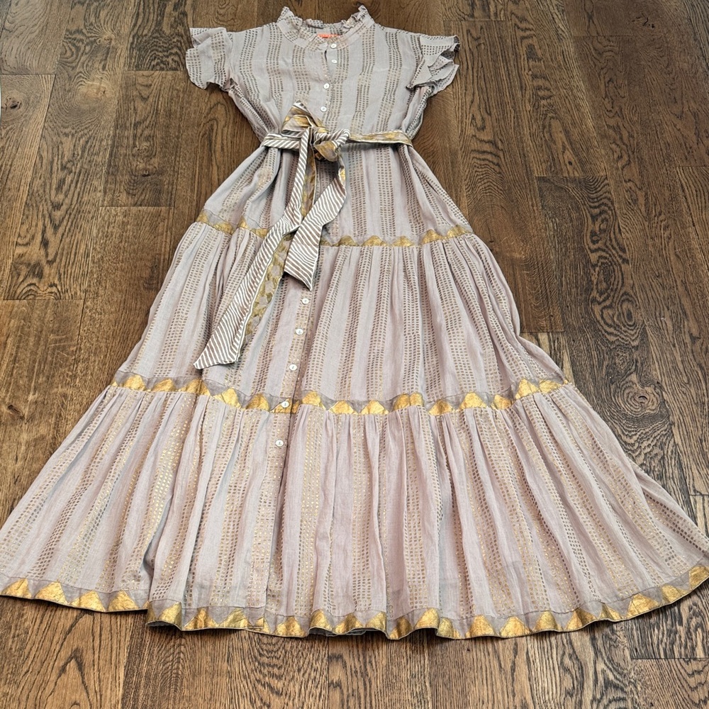 Oliphant Ruffle Collar Button Maxi Dress
